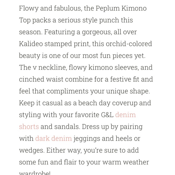 Grace and Lace Kimono peplum top - Picture 8 of 8